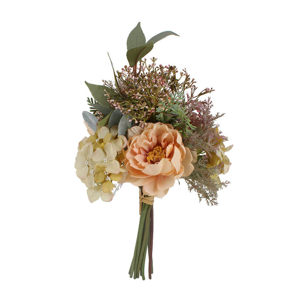 4 Head Large Bouquet with Spray and Eucalyptus Leaves 35cm