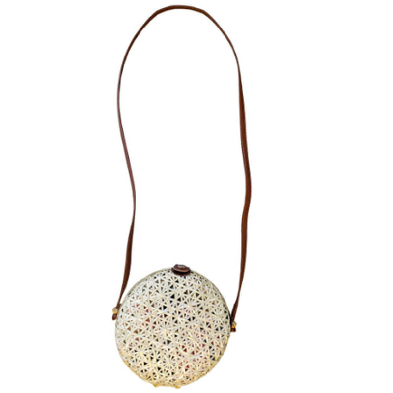 Denise Round Bamboo Bag Natural (20x6cm)