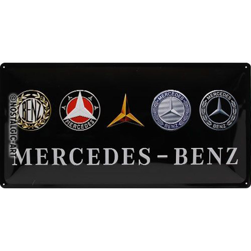 Nostalgic-Art Mercedes-Benz Logo Evolution Sign (25x50cm)