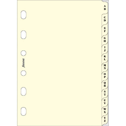 Filofax Pocket A-Z Index 2 Letters per Tab (Cream)