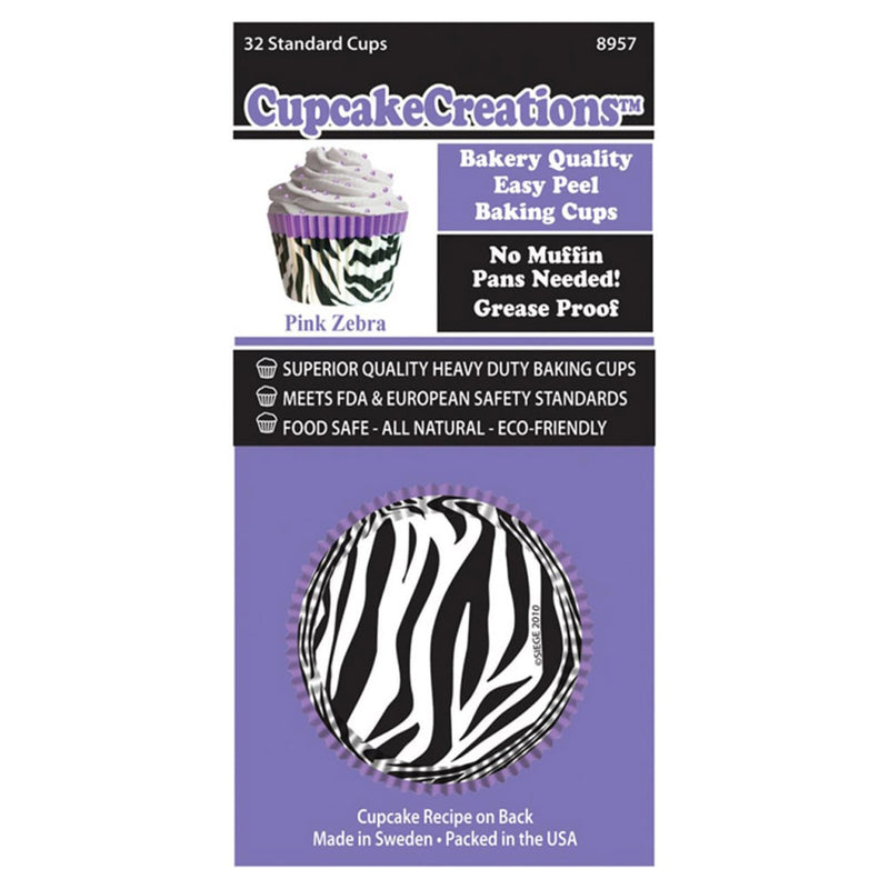 Standard Zebra Cupcake Cups 32pk