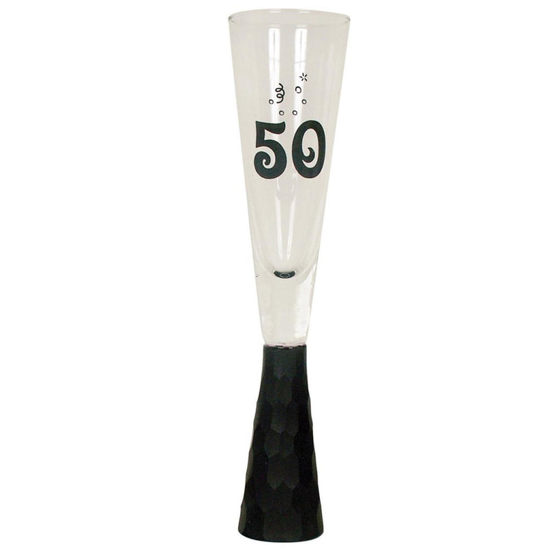 Birthday Stump Flute Glass (Black)