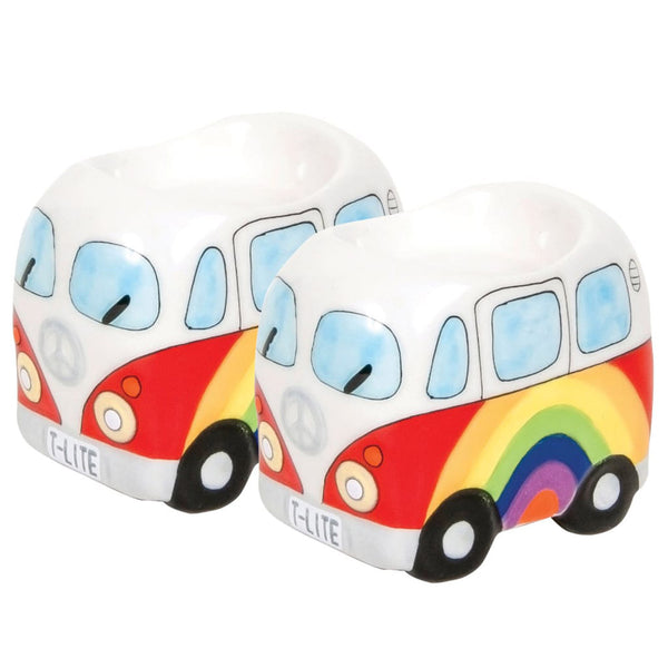 Rainbow Peace Campervan Tealight 2pc