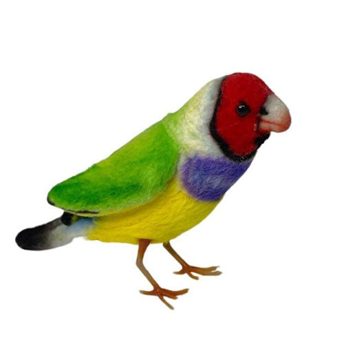 Realistic Gouldian Finch Bird Plush Toy 13cm