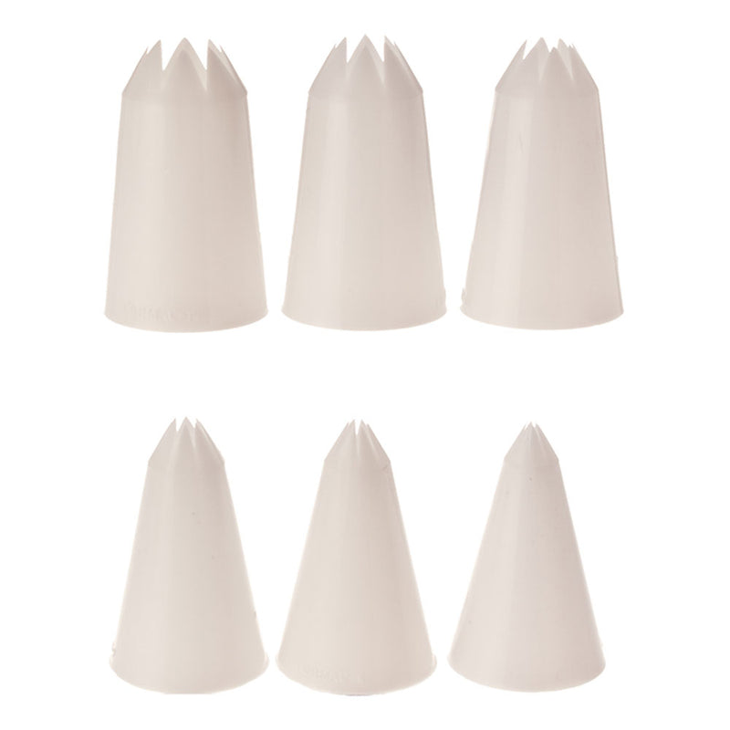 Appetito Star Plastic Piping Nozzles 6pcs (White)