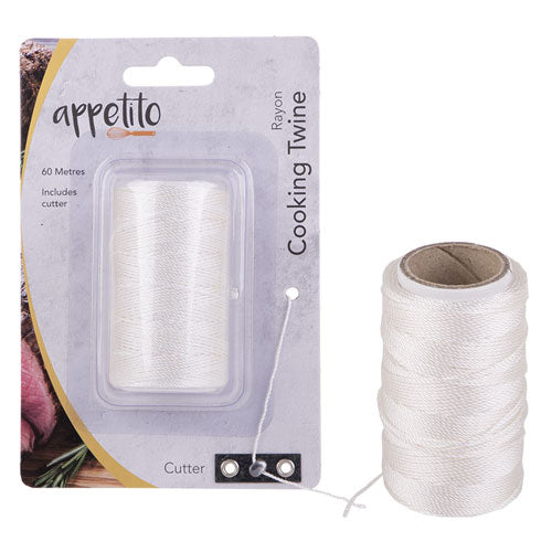 Appetito Rayon Cooking Twine with Cutter (White)