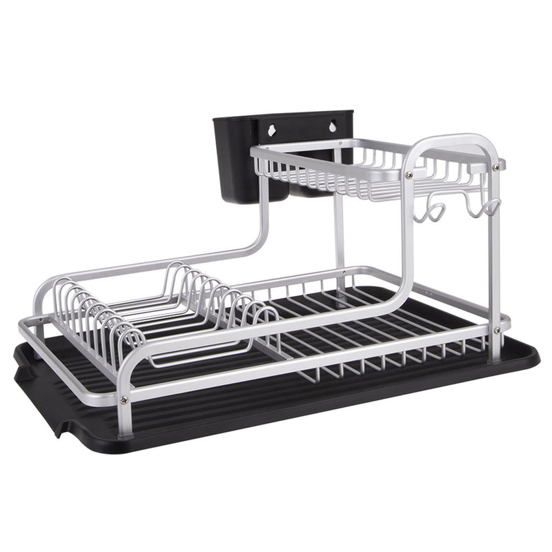 D.Line Aluminium 2-Tier Dish Rack with Draining Board