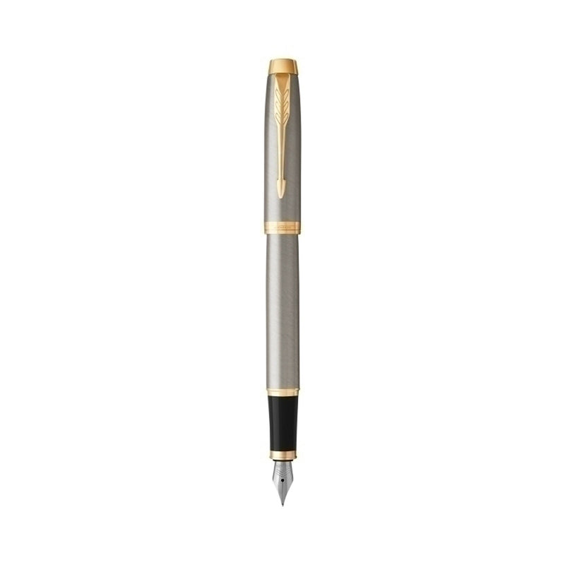 Parker IM Core Brushed Metal Gold Trim Fountain Pen