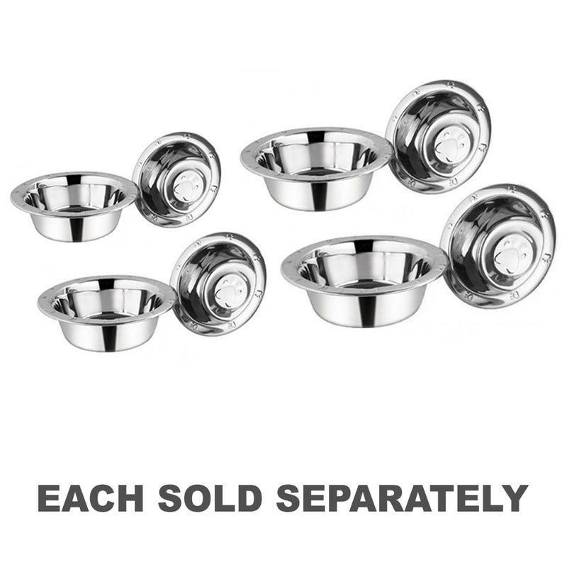 Stainless Steel Paw Print Dog Bowl