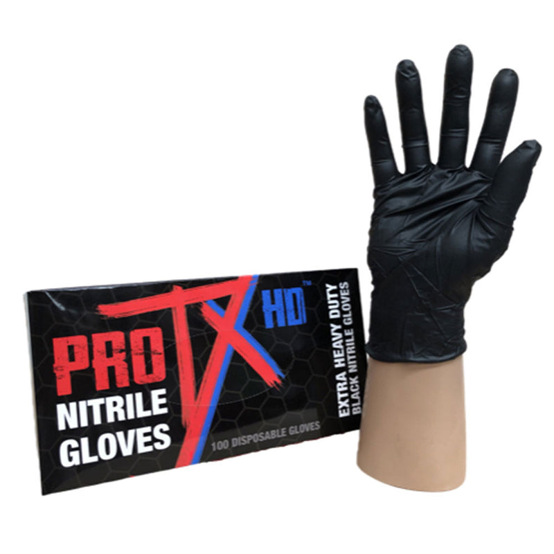 Pro tx hd gants en nitrile lourds 100pcs (noir)