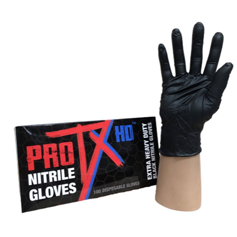 PRO TX HD HD pesante guanti di nitrile 100pcs (nero)