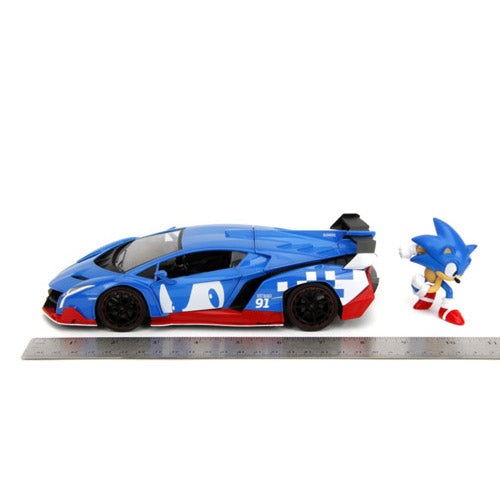 Sonic  Lamborghini Veneno 1:24 Vehicle with Sonic Figure