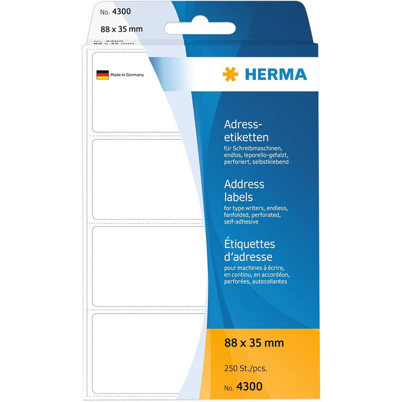 Herma Fanfolded Adress Labels White 250pc