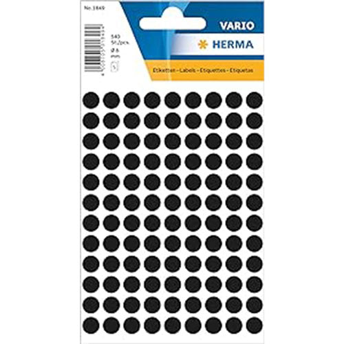 Herma Multi-Purpose Round Sticker Labels (Black)