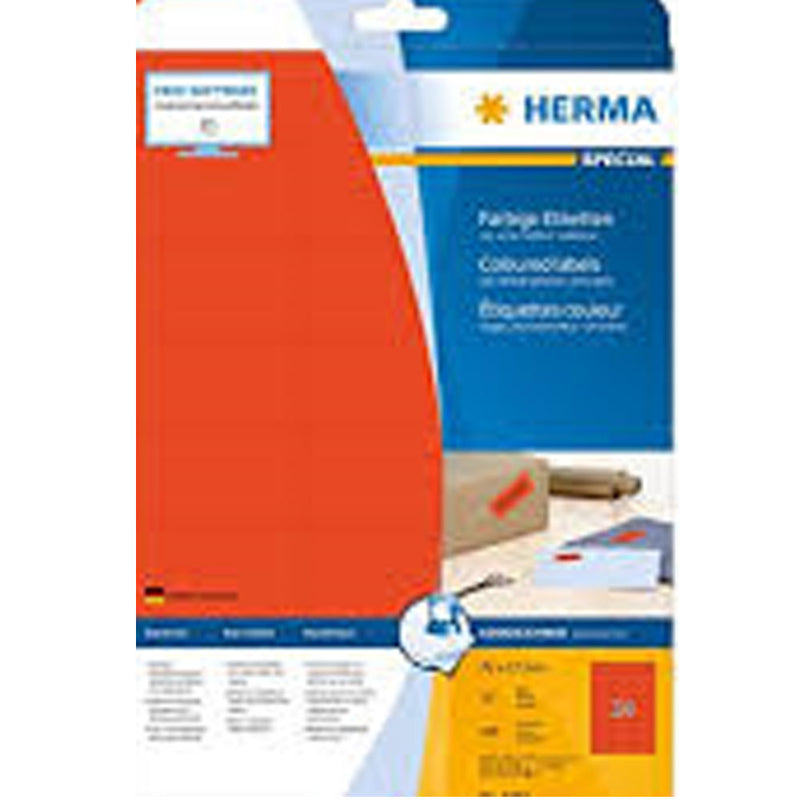 Herma Coloured Labels A4 100pc (70x37mm)