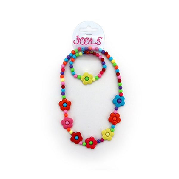 Bright Bangle & Necklace Flower Design Set