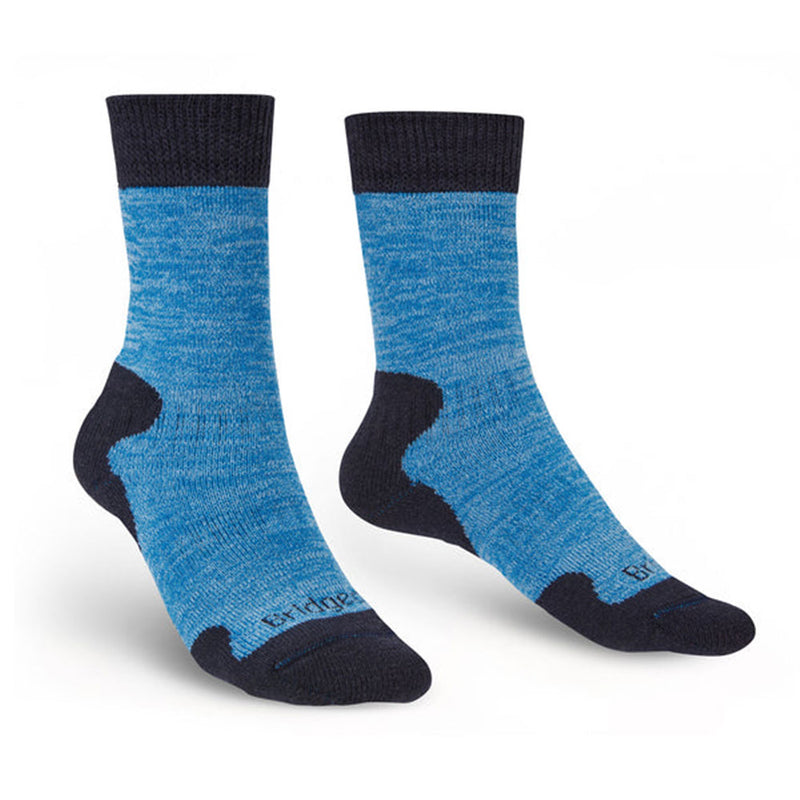 Chaussettes épaisses en mérinos confort pour femme (bleu chiné)