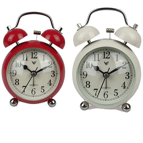 Metal Twin Bells Alarm Clock with Light