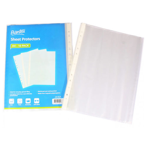 Bantex A4 Sheet Protectors 35-Microns (Pack of 10)