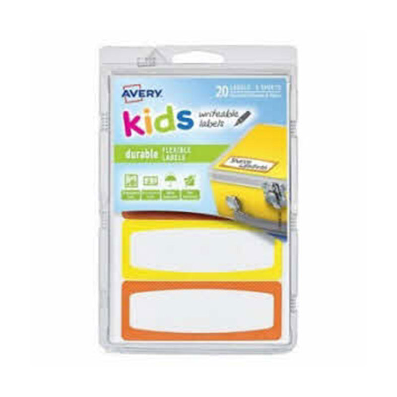  Avery beschreibbare Kinder-ID-Etiketten, 20 Stück (89 x 32 mm)