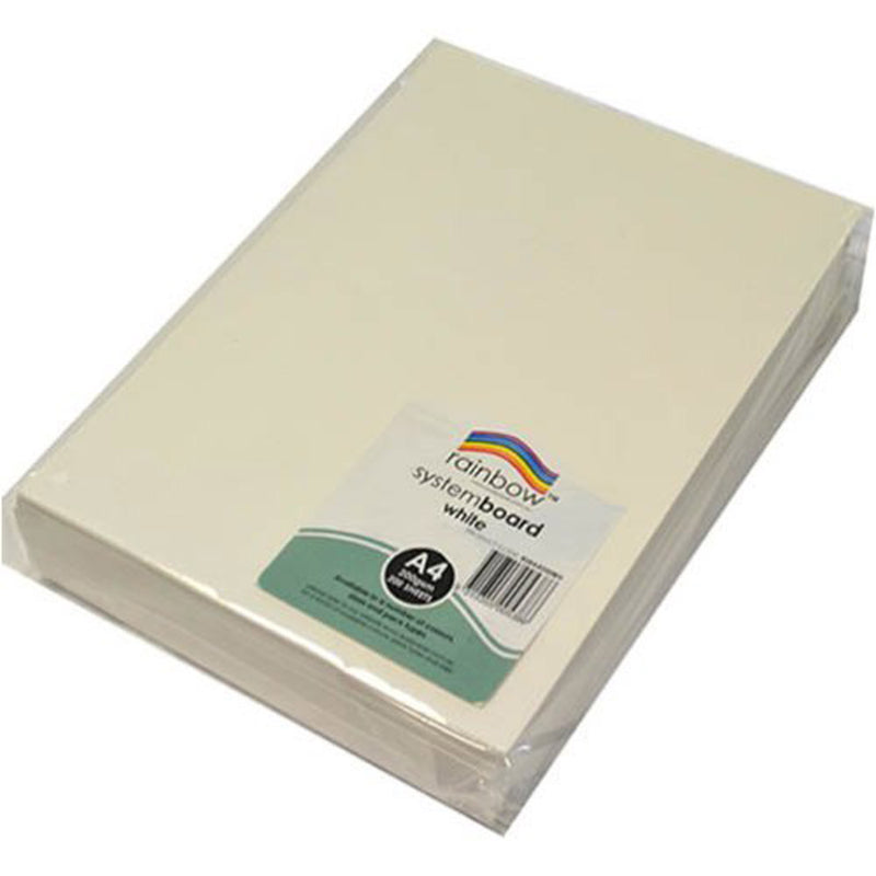 Rainbow 200gsm A4 System Board 200pk (White)