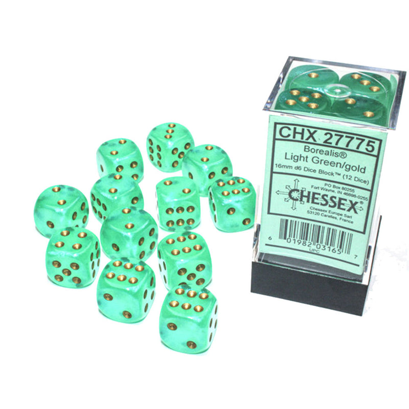 Borealis Chessex 16mm D6 blocco di dadi luminari