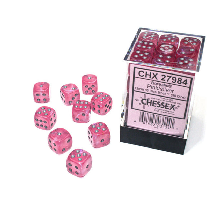 Borealis Chessex 12 mm D6 Bloc de dés lumineux