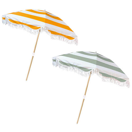 Canvas Beach Umbrella 2M Retro Stripe (200x200cm)