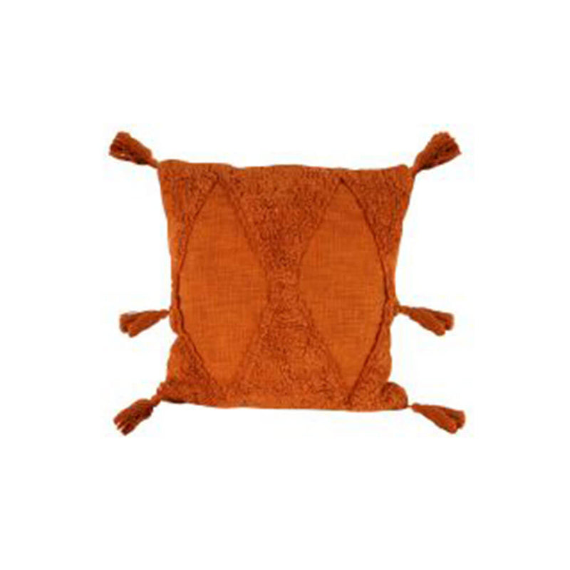 Coussin capitonné Ximena avec pompons (45x45cm)