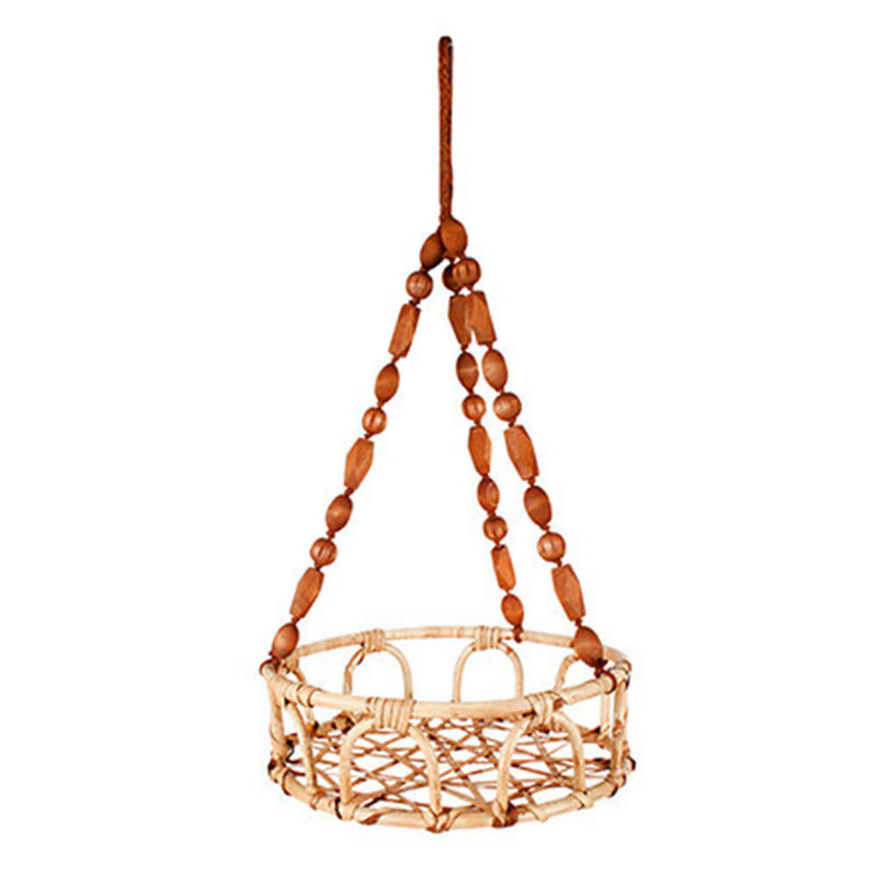 Luna Rattan and Bead Hanging Basket Pot