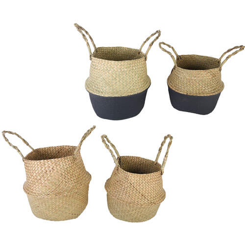 Byron 2pcs Foldable Seagrass Belly Baskets 30x27cm