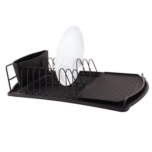 Modern Dish Rack with Base (Matte Black)