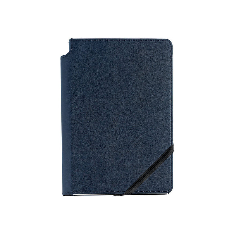 Journal en cuir à pois de taille moyenne (bleu)