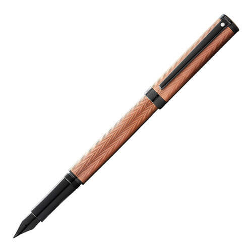 Intensity Engraved Bronze Fountain Pen w/ Black Trim