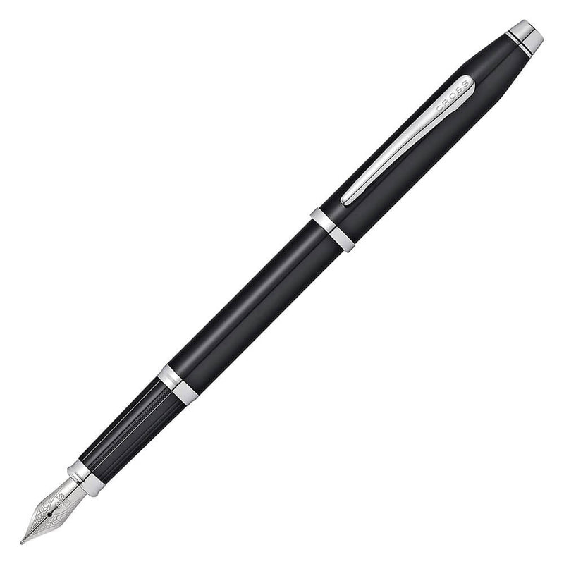 Stylo plume Cross Century II laqué noir et chrome