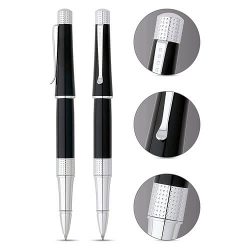 Cross Beverly Rollerball Pen (Black and Chrome)