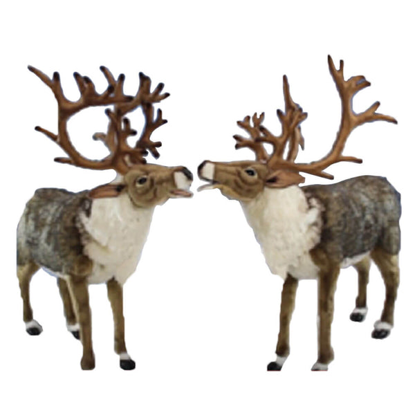 Hansa Duet Singing Reindeers Nordic With Rock (165cm H)