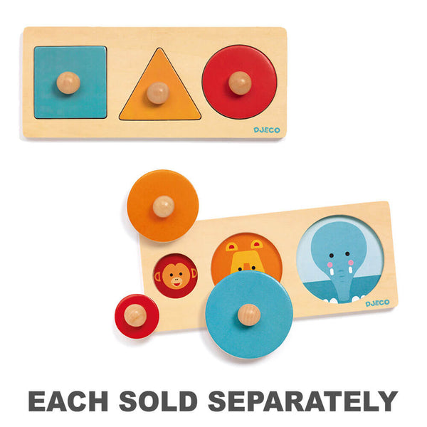 Djeco Shapes Wooden Knob Puzzle