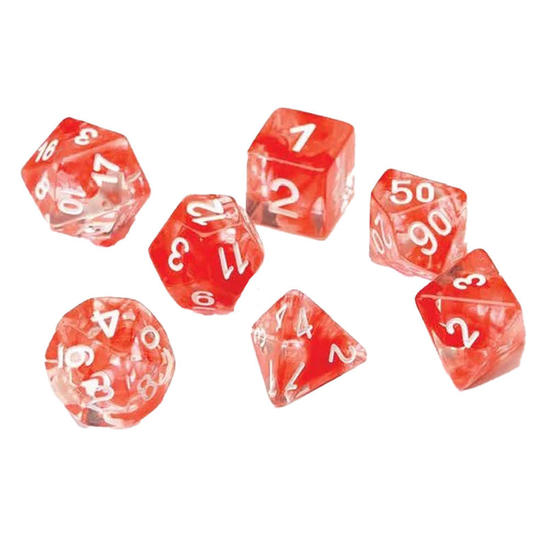 Sirius Translucent Resin Red Cloud Dice Set 7pcs