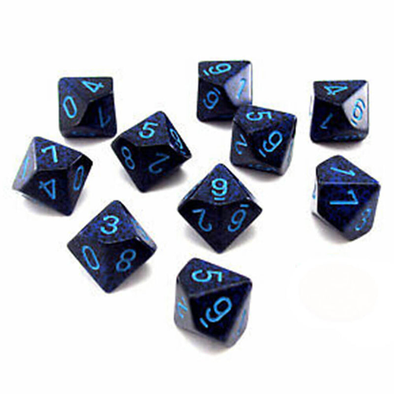 Jeu Chessex D10 polyédrique 10 matrices mouchetées