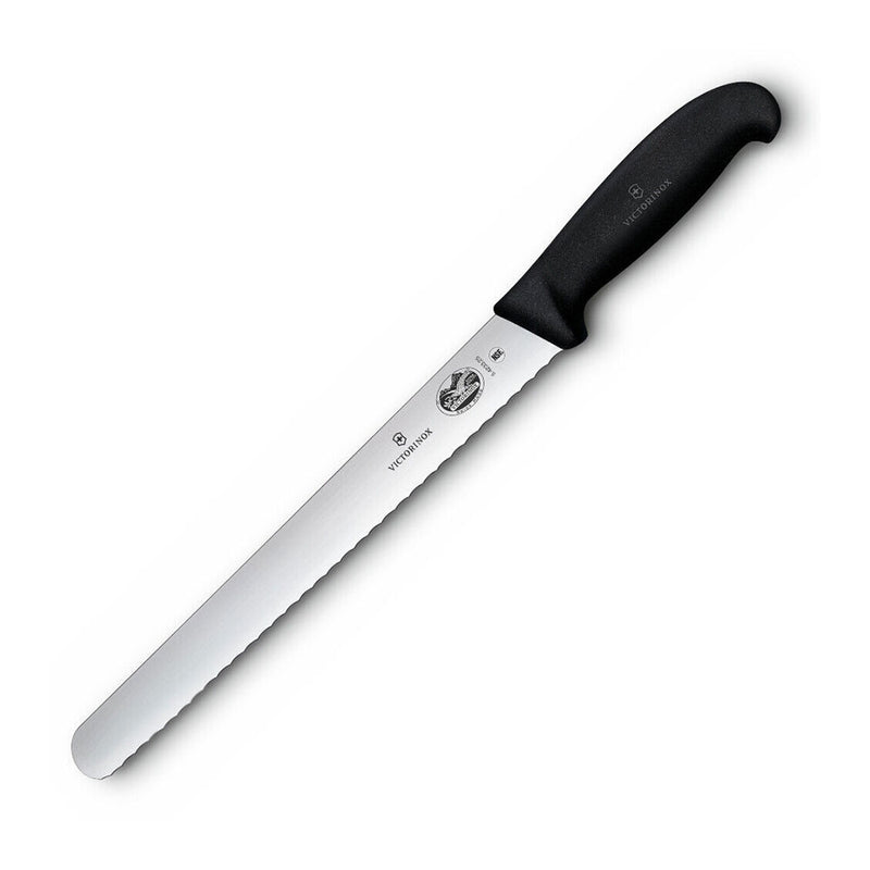 Serrated Slicing Knife w/ Fribrox Handle (Black)