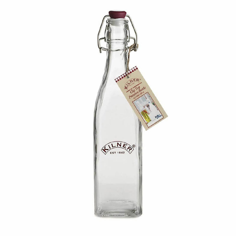 Bouteille de verre carré de Kilner Clip