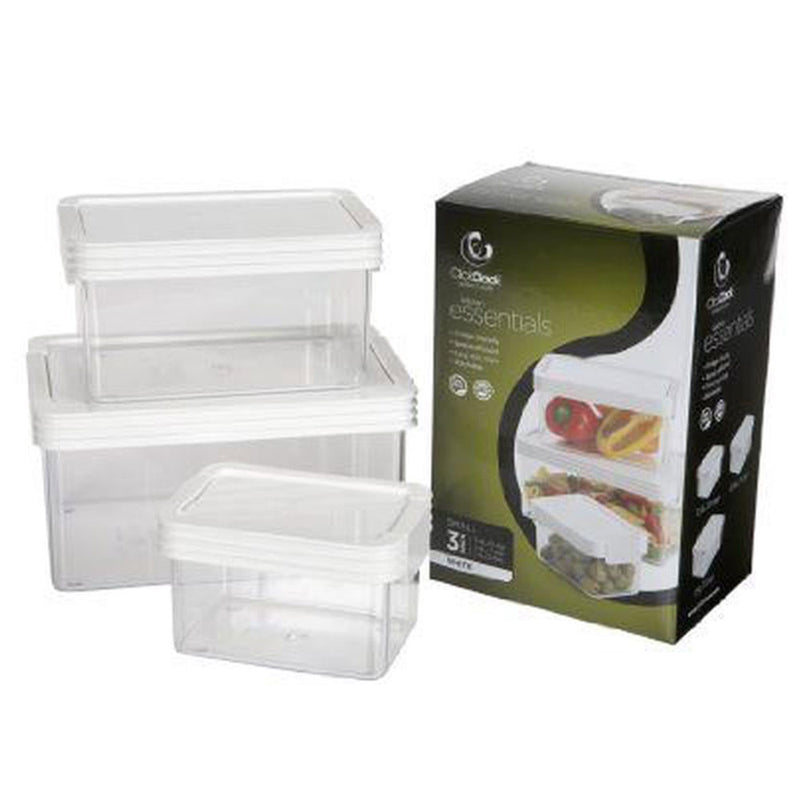 ClickClack Basics Square Container 3pcs (bianco)