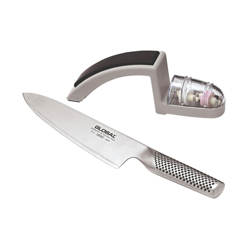 Global Knives Couteau de cuisine avec aiguiseur