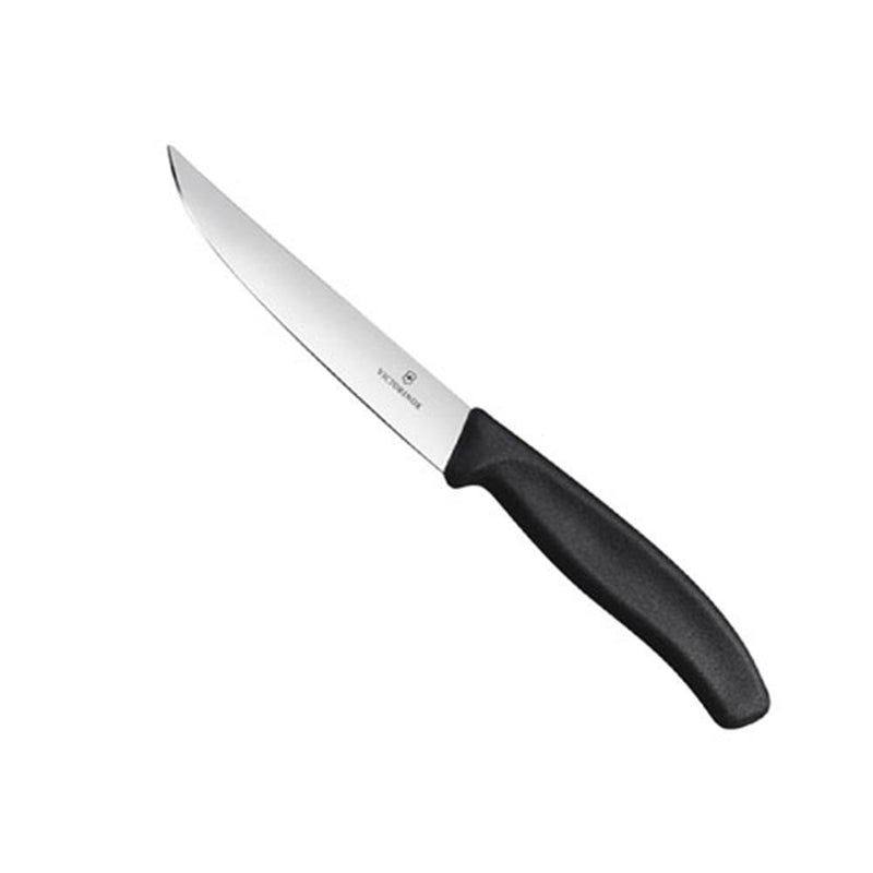 Steakmesser mit breiter Klinge und gerader Kante, 12 cm (schwarz)