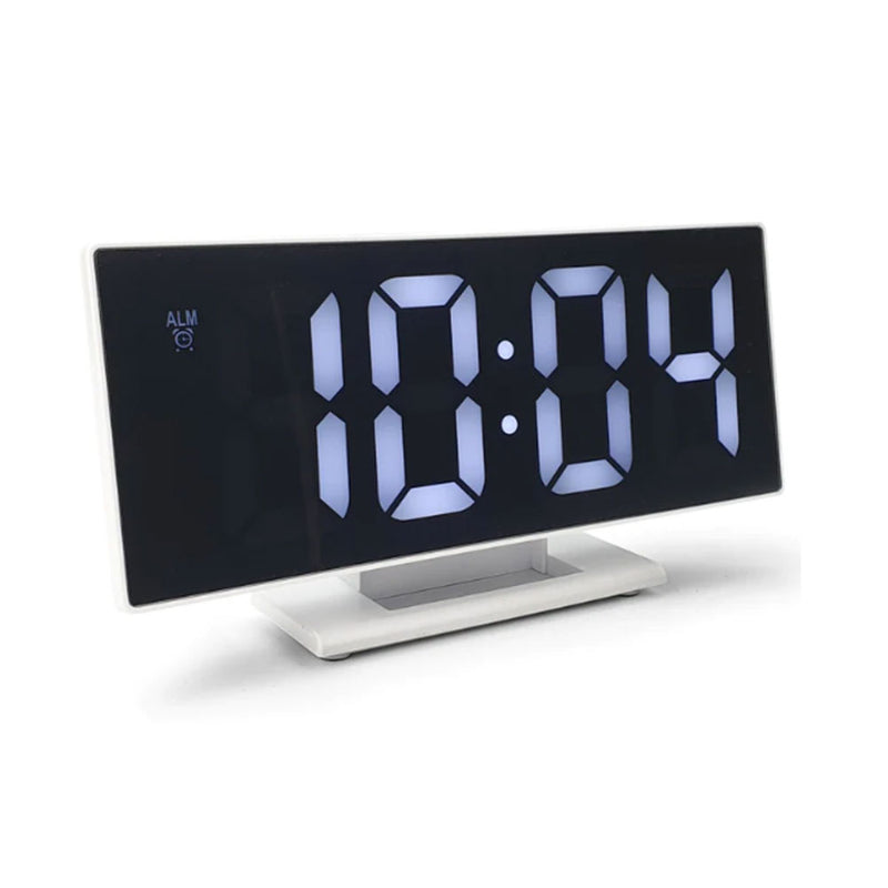 Réveil LCD à visage miroir 19 cm