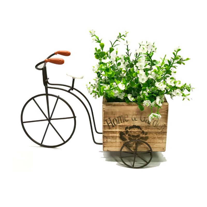 Maison et jardin Vélo à 3 roues avec décoration de boîte à fleurs