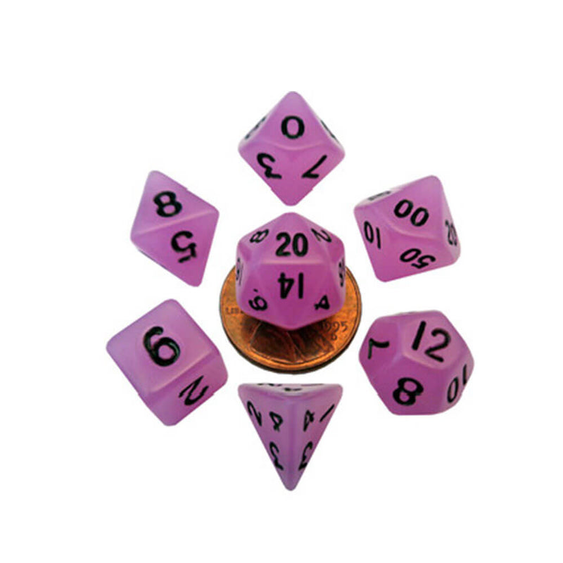 MDG Mini Glow Poly Dice Set (con n. N.)