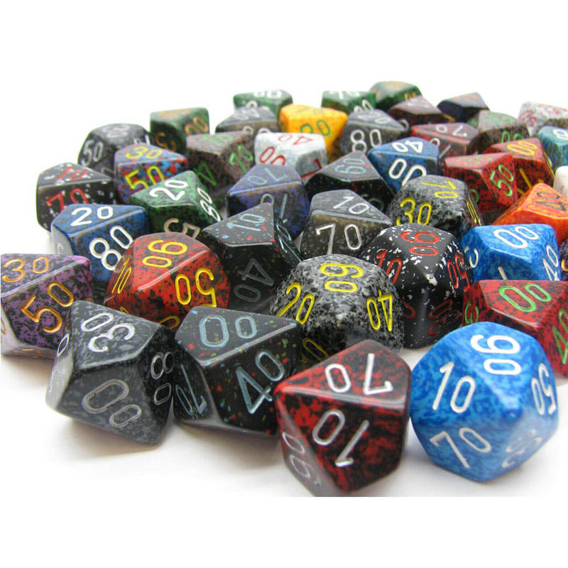 D10 Tens Dice Assortiment de dés en vrac Poly (50 dés)