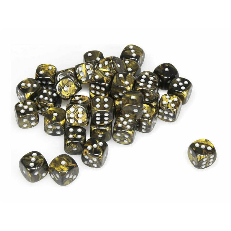 D6 Dice Leaf Black Gold/Silver